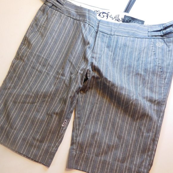 Fox Missy Bermuda Shorts, Gray pin stripe, Size 11 - Picture 1 of 4
